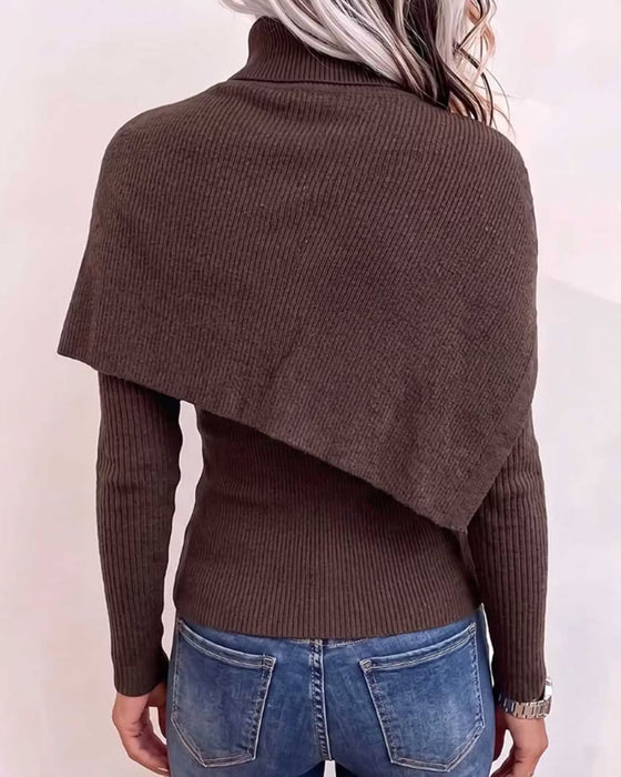 Pullover Schalkragen Zweiteilig Gestrickt
