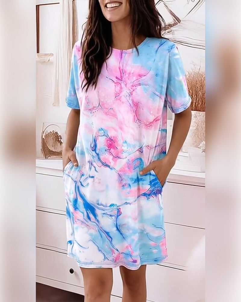 Kleider Tie-Dye Flüssigkeit Druck Locker