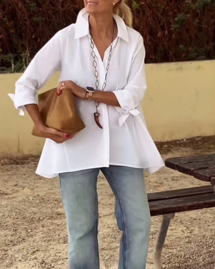 Langärmliges Freizeithemd mit Sakkorevers