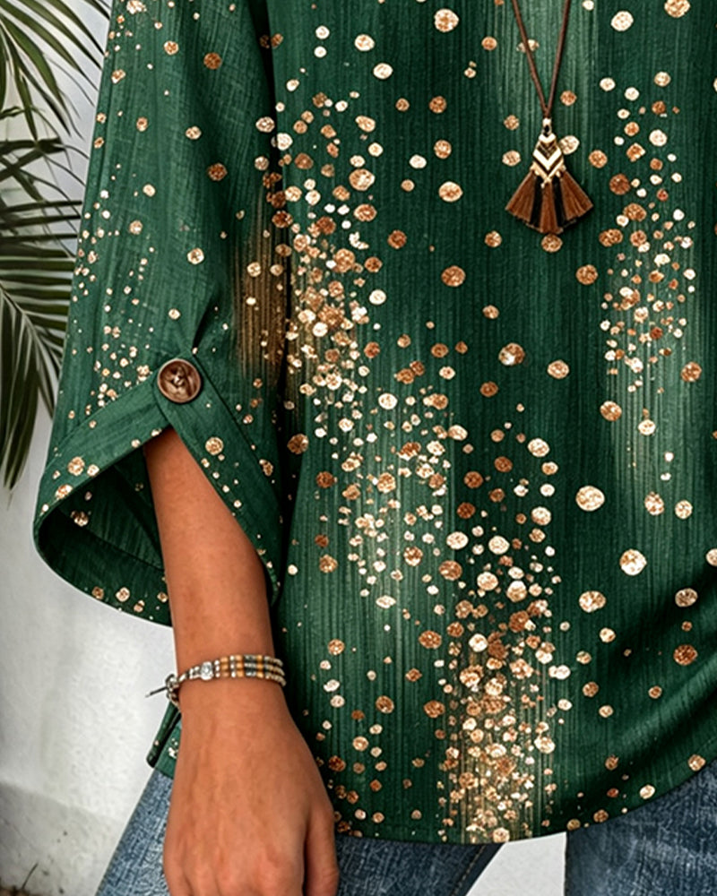 Bluse Rundhals Polka Dot