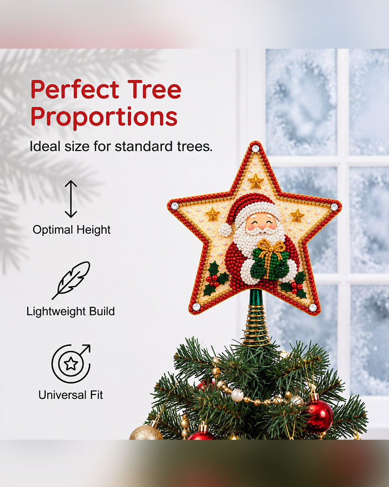 DIY Fünfzackiger Stern Diamantmalerei Weihnachtsbaumspitze
