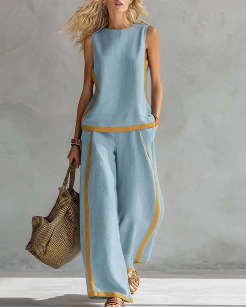 Zweiteiler ärmellos casual Colorblock