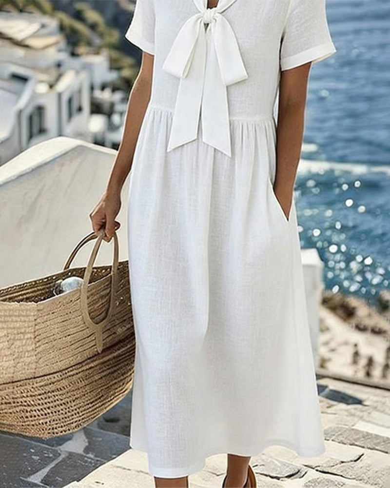 Kleid elegant kurzärmlig A-Linie