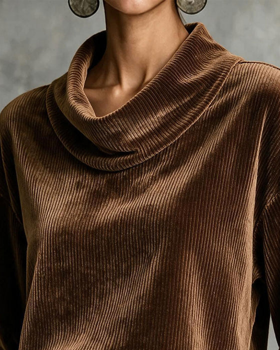 Bluse Rollkragen Einfarbig