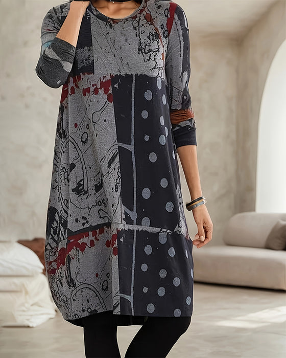 elegantes Retro Kleid mit Print