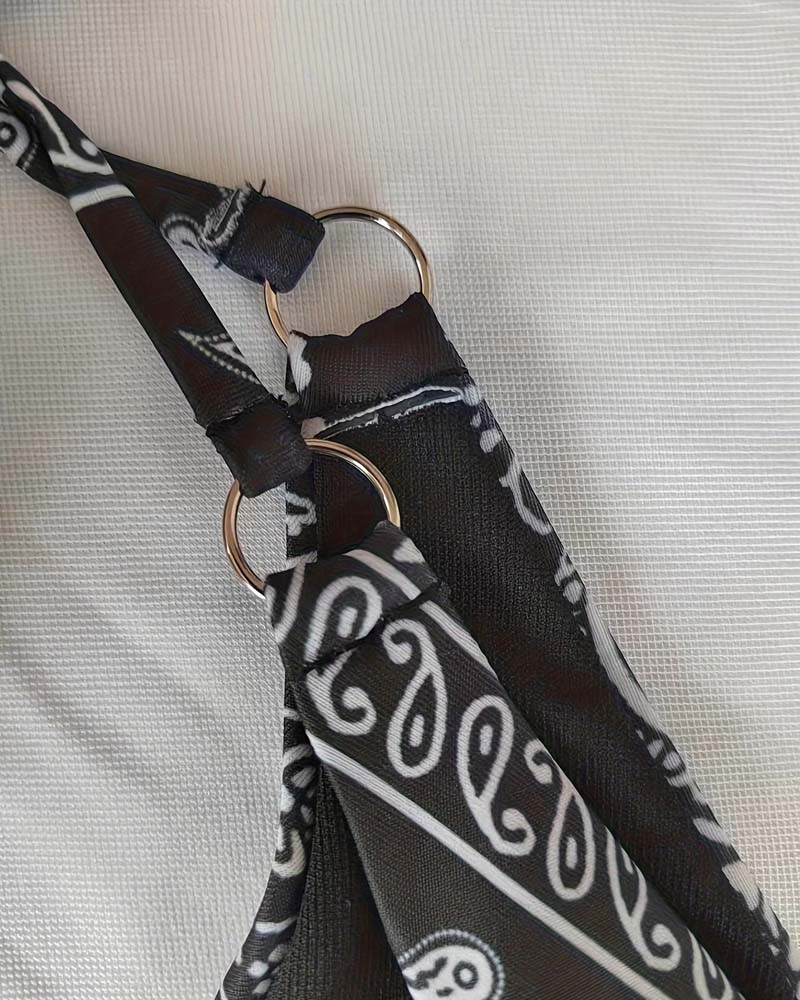 Bikini Halterneck Cashew Blume Verstellbare Träger