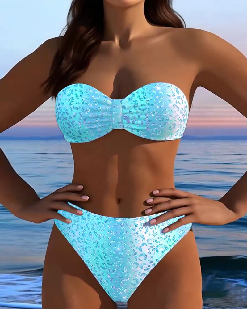 Bikini Leopardenmuster Bandeau