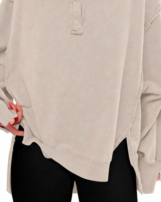 Sweatshirt Einfarbig Langarm