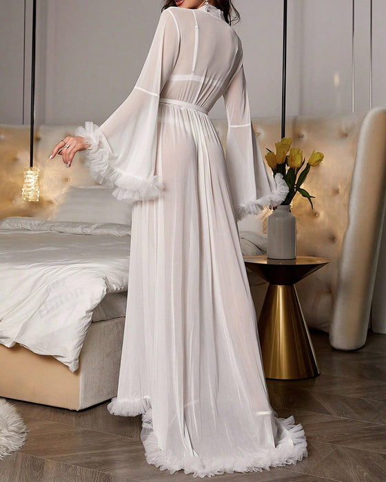 Kleid Einfarbig Langarm