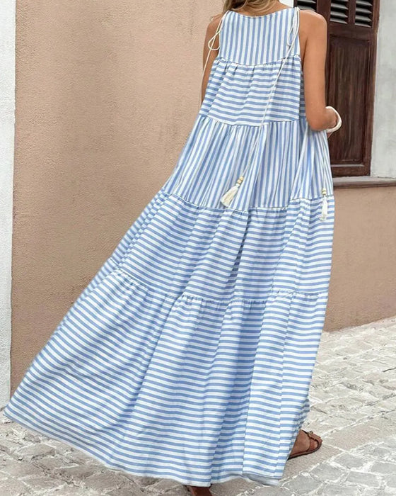 Kleid Gestreift Halter Stufen