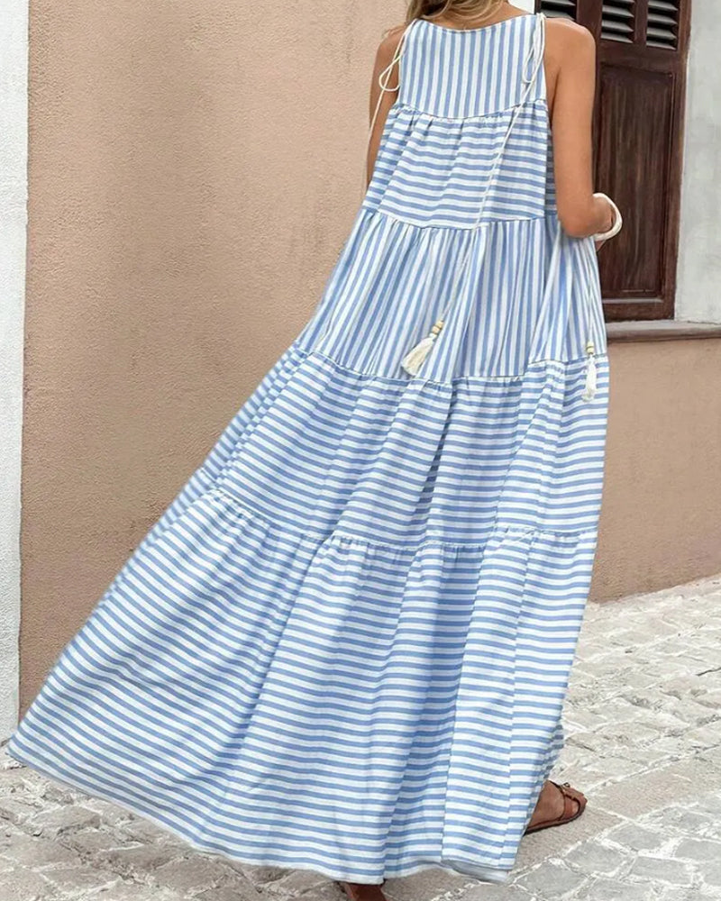 Kleid Gestreift Halter Stufen