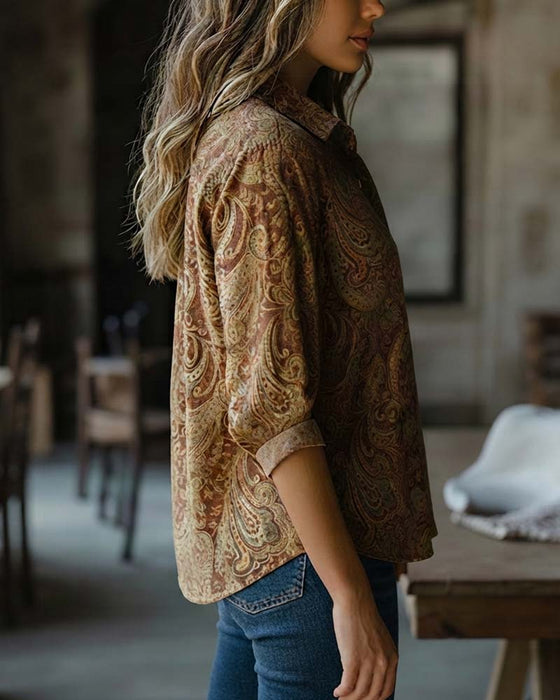 Langarmhemd Mit Paisley-Muster Im Vintage-Stil