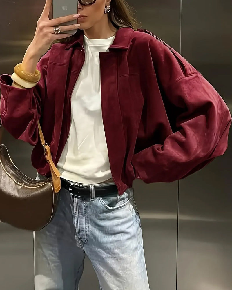 Jacke Mode Wildleder Revers