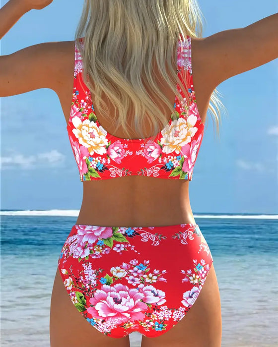 Bikini Zwei - teilig Strand Blumenprint