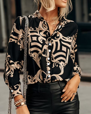 Hemd Vintage Druck Weite Passform