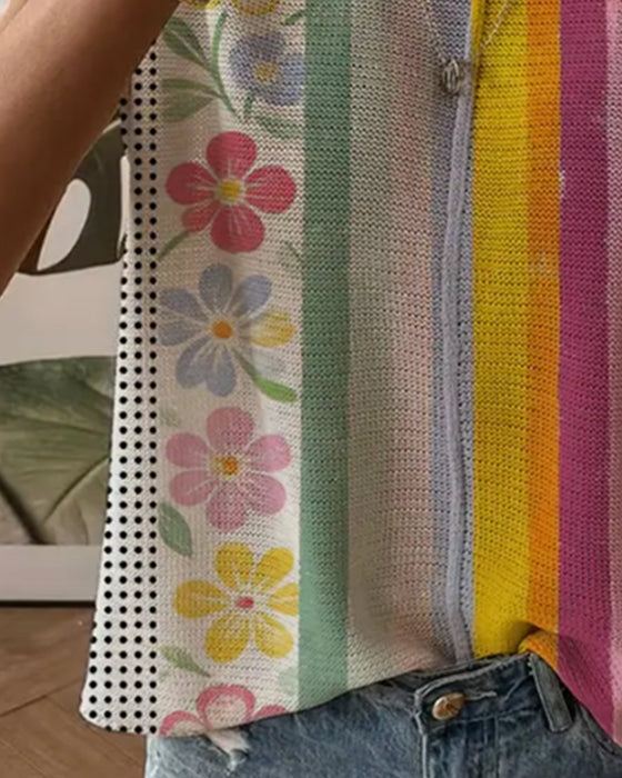 Pullover Gepunktet Regenbogenstreifen