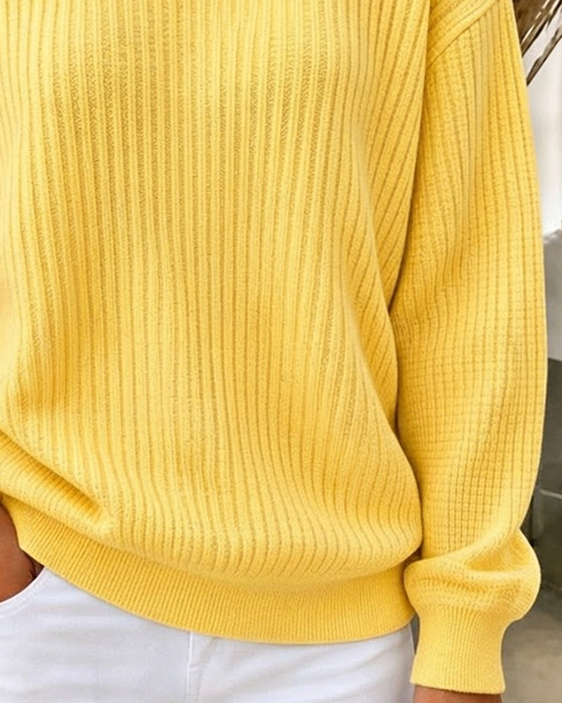 Sweatshirt Lässig Einfarbig Langarm