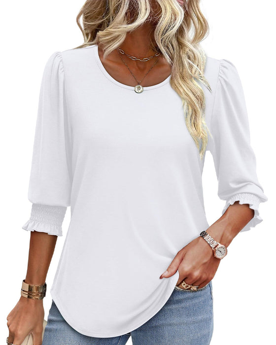 Bluse Puffärmel Bedruckt