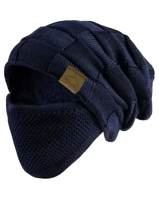 Strickmütze Maske Set Winter Mütze Gesicht Ohr Abdeckung