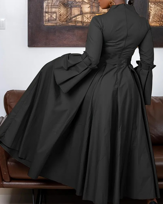 Kleid eleganter V-Ausschnitt Schirmärmel