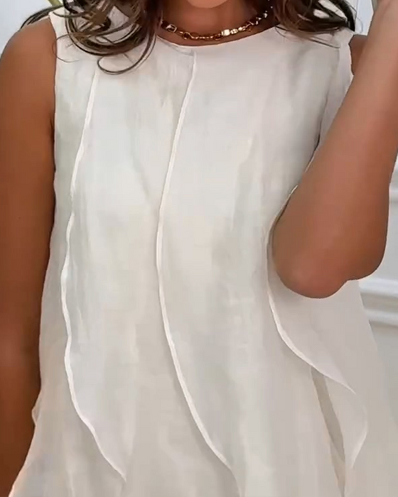 Kleid Ärmellos Rüsche Elegant