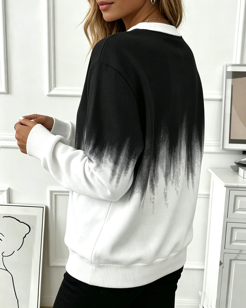 Sweatshirt Casual Verlauf Langarm