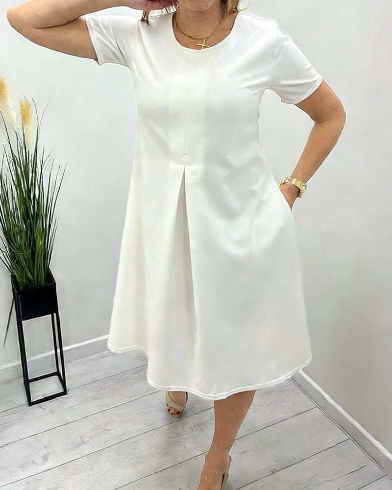 Kleid Einfach Kurzarm A-Linie