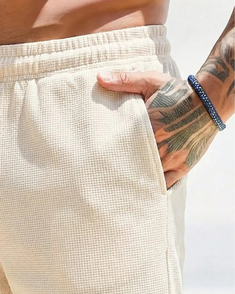 Shorts Herren Waffel Lässig