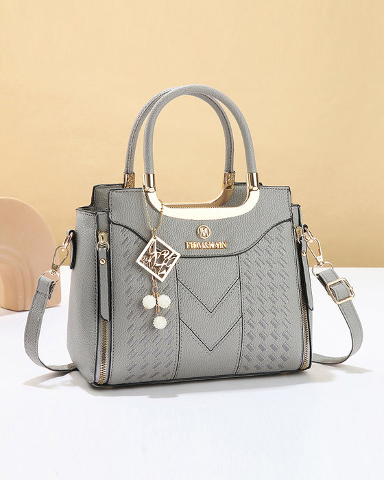 Tasche Frau'S V-Genäht Obergriff Satchel