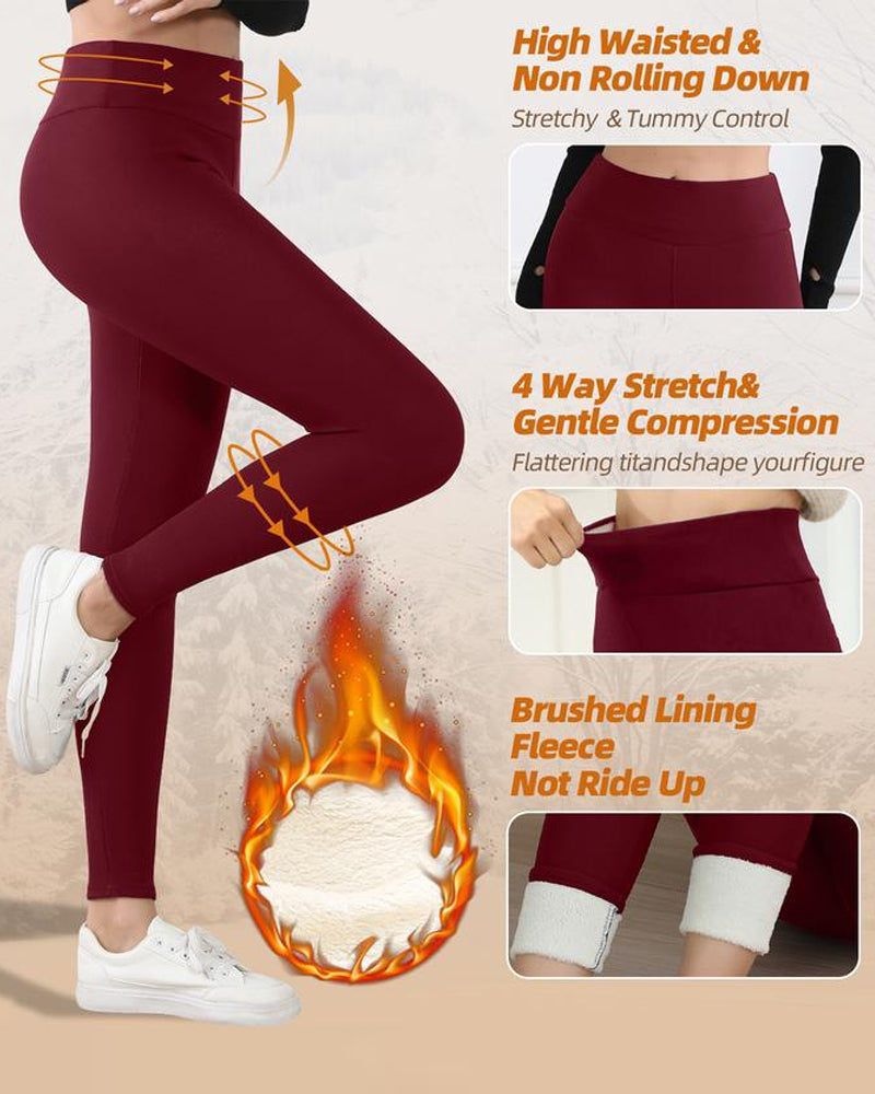 Leggings Warme Hohe Taille Gemütlich Gefüttert