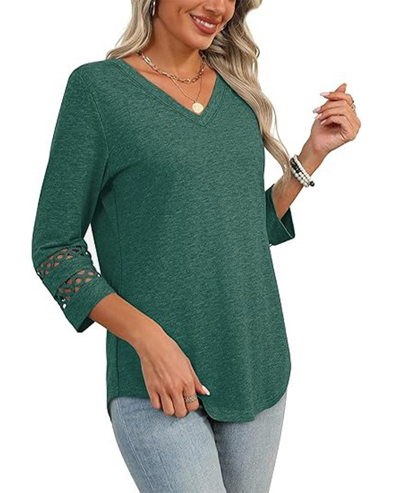 V-Ausschnitt T-Shirt Mit Ausgeschnittenem Kragen Design