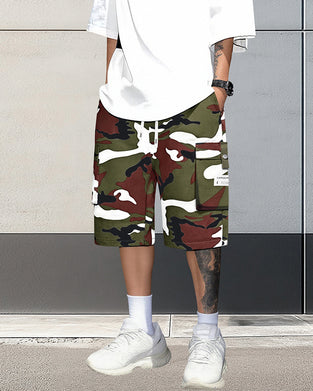 Shorts Herren Multitasche Kordelzug Cargo