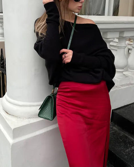 Innovative Asymmetrische Drapierte Strickmode