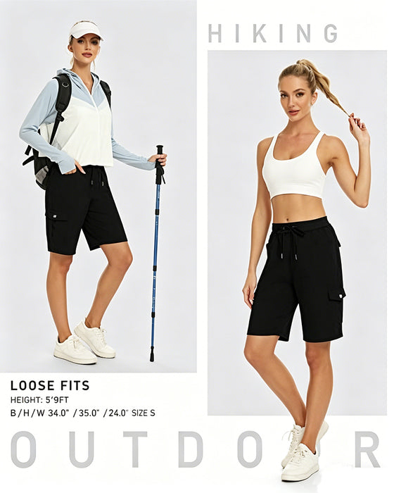 Damen Shorts Schnelltrocknende Cargoshorts Mit Taschen