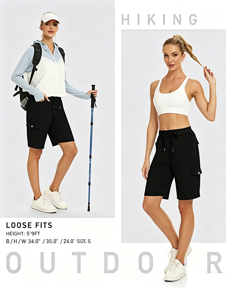 Damen Shorts Schnelltrocknende Cargoshorts Mit Taschen