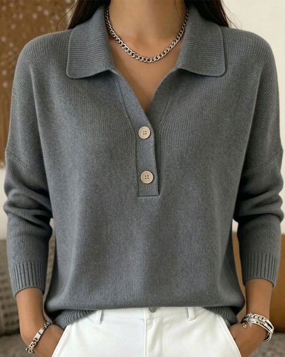 Pullover Halbknopf Knopf Freizeit