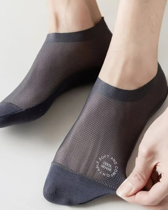 Ultradünne Linersocken rutschfest aus gekämmter Baumwolle, unsichtbare Socken