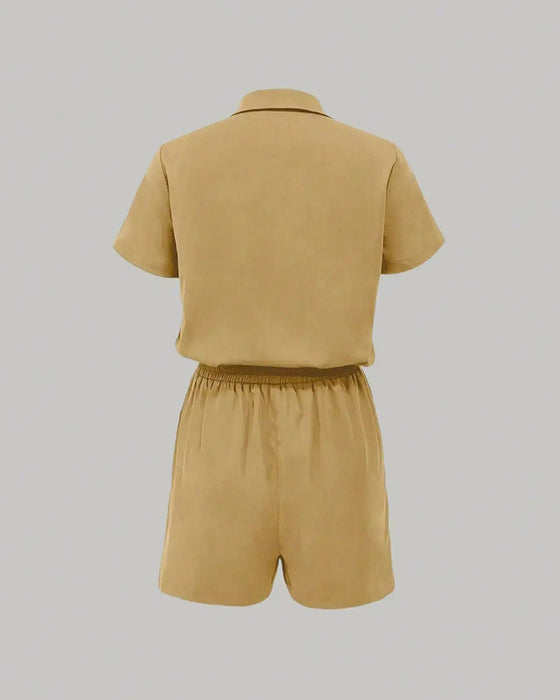 Overall Knopftasche Elastische Taille