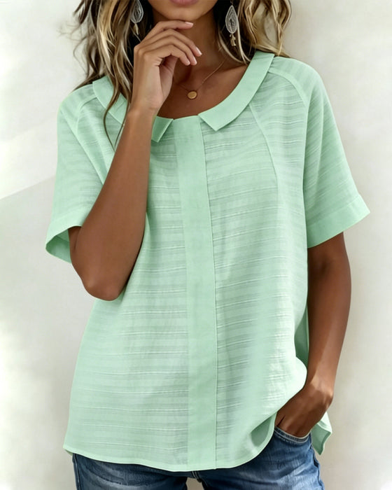 Bluse Strukturiert Peter Pan Kragen