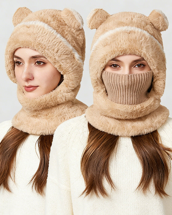 Integrierte Warme Strickmütze Für Herbst Und Winter
