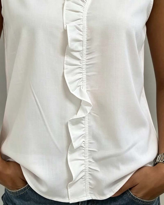 Tank Top Rüsche Ärmellos