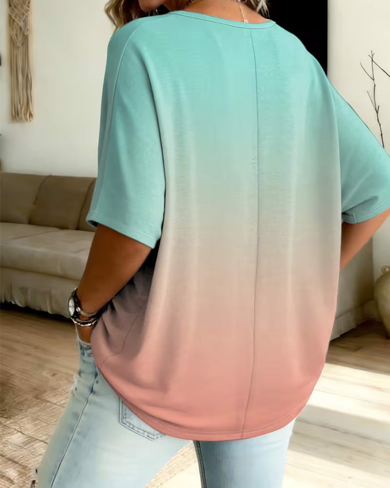Oberteil Bohemian V-Ausschnitt Ombre