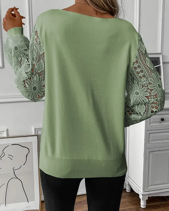 Pullover V-Ausschnitt modisch hohl/ajouriert