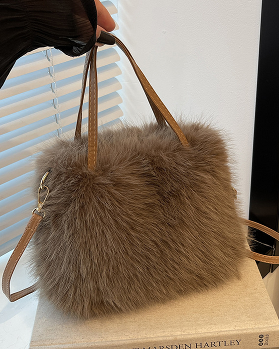 Modische Plüsch-Schultertasche