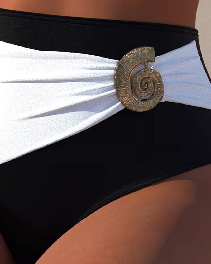 Zweiteiliger Bikini in Colorblock-Optik