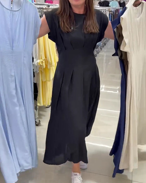 Kleid Gerafft Flatterärmel Taille