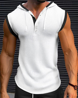 Tanktop Herren mit Kapuze Waffelstrick