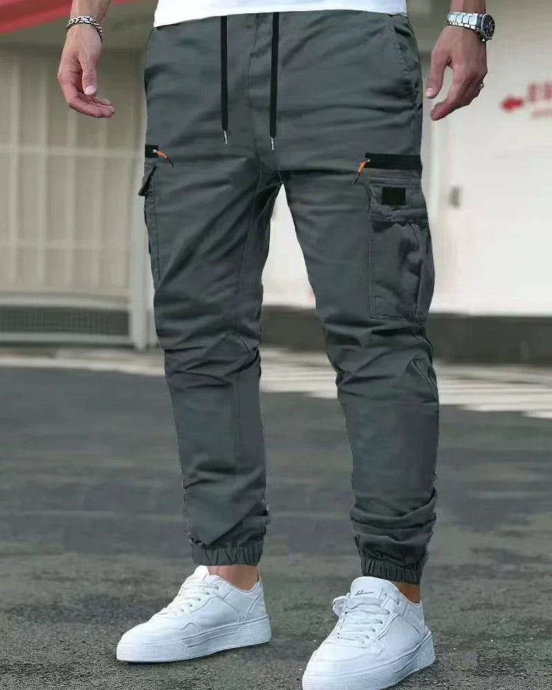 Herren Hose Gummibündchen Einfarbig Entspannt