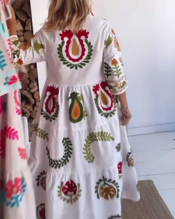 Kleid Blumen Grafischer Druck