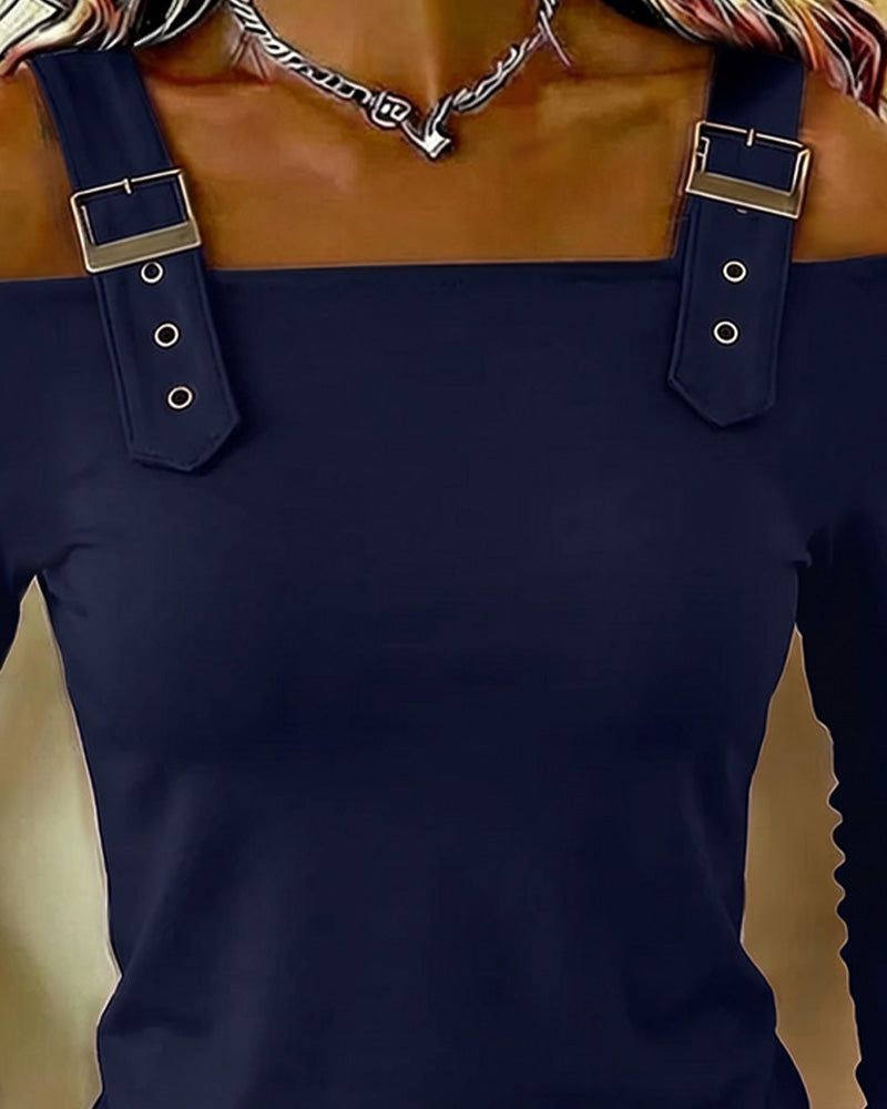 Oberteil Langarm Off-Shoulder Camisole